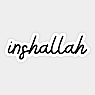 inshallah - black Sticker